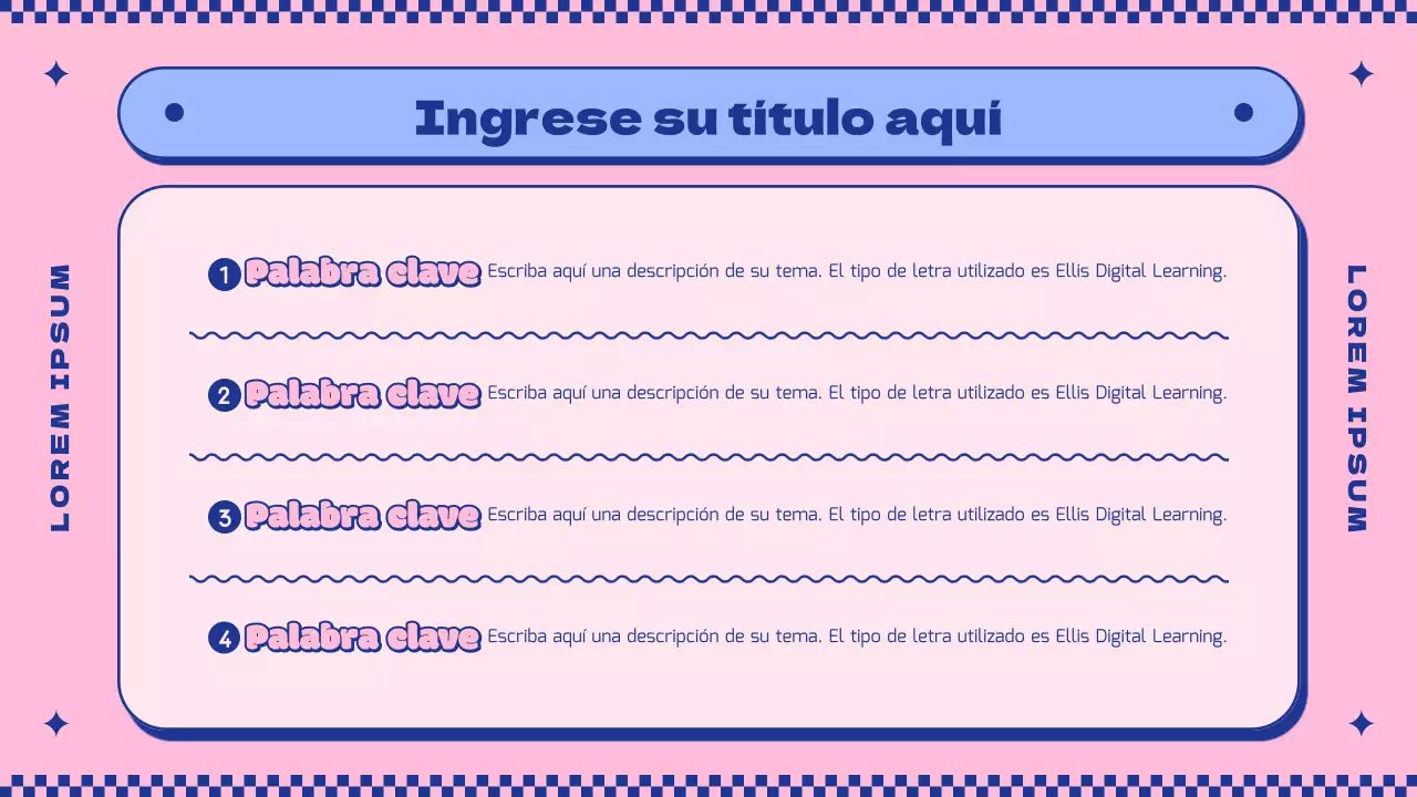 Introducir el concepto de simpáticos personajes rosas y morados