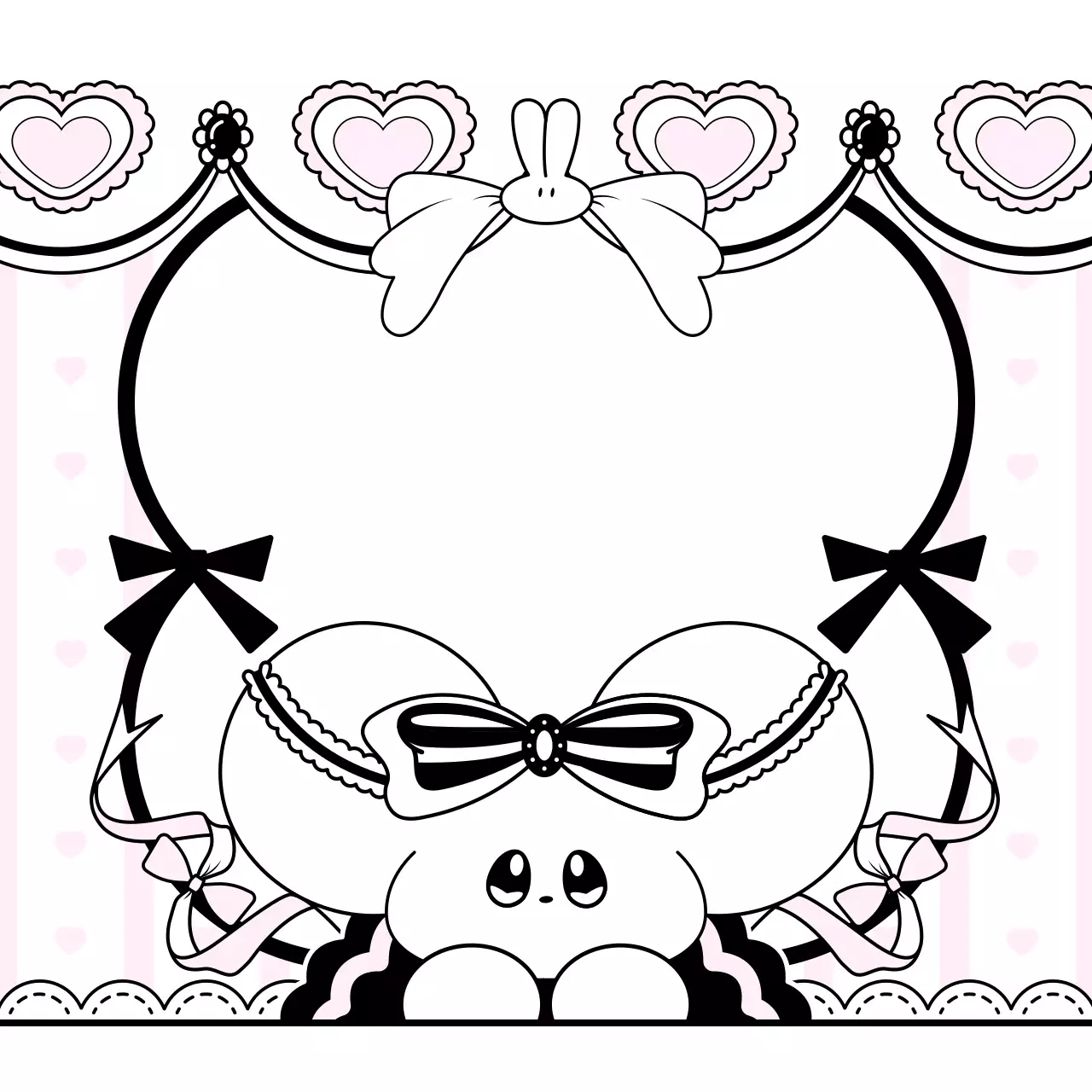 Bloco de notas com uma ilustração de um rato cor-de-rosa e preto