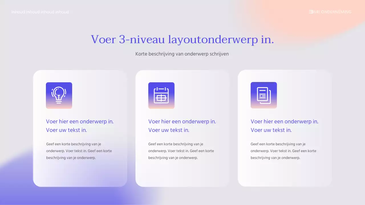 Sjabloon voor bedrijfspresentatie met paars kleurverloop