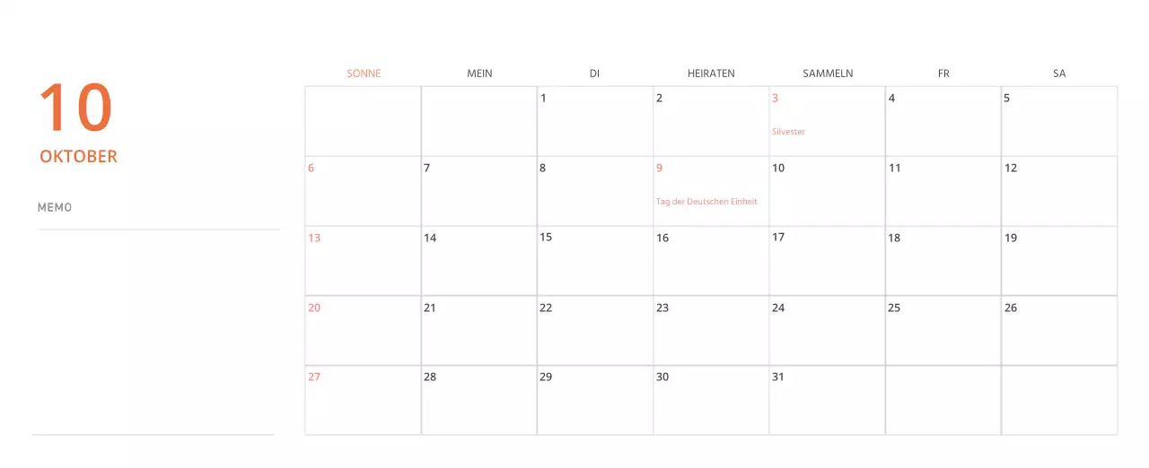 Niedlich illustrierter grüner Tischkalender mit Familienthemen