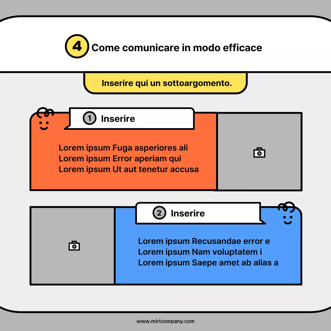 Simpatiche sagome di personaggi in arancione e blu: schede concettualiNews Kit