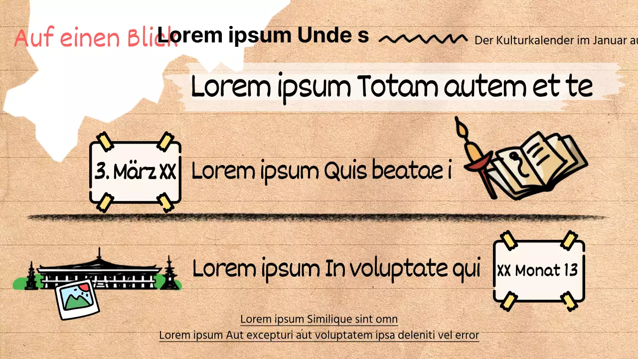 Ein Führer zu trendigen Stadtvierteln auf beigefarbenem Hintergrund