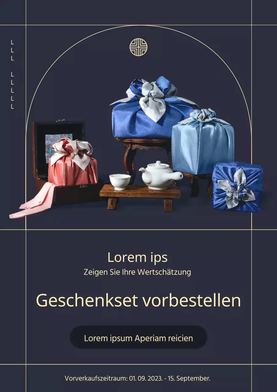 Chuseok-Geschenkset mit marineblauem Hintergrund und einfachem Konzept vorbestellen