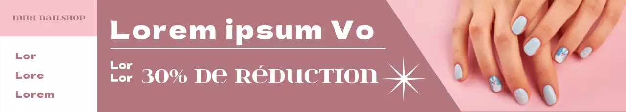 Bannière d'examen en rose avec une image de nail art