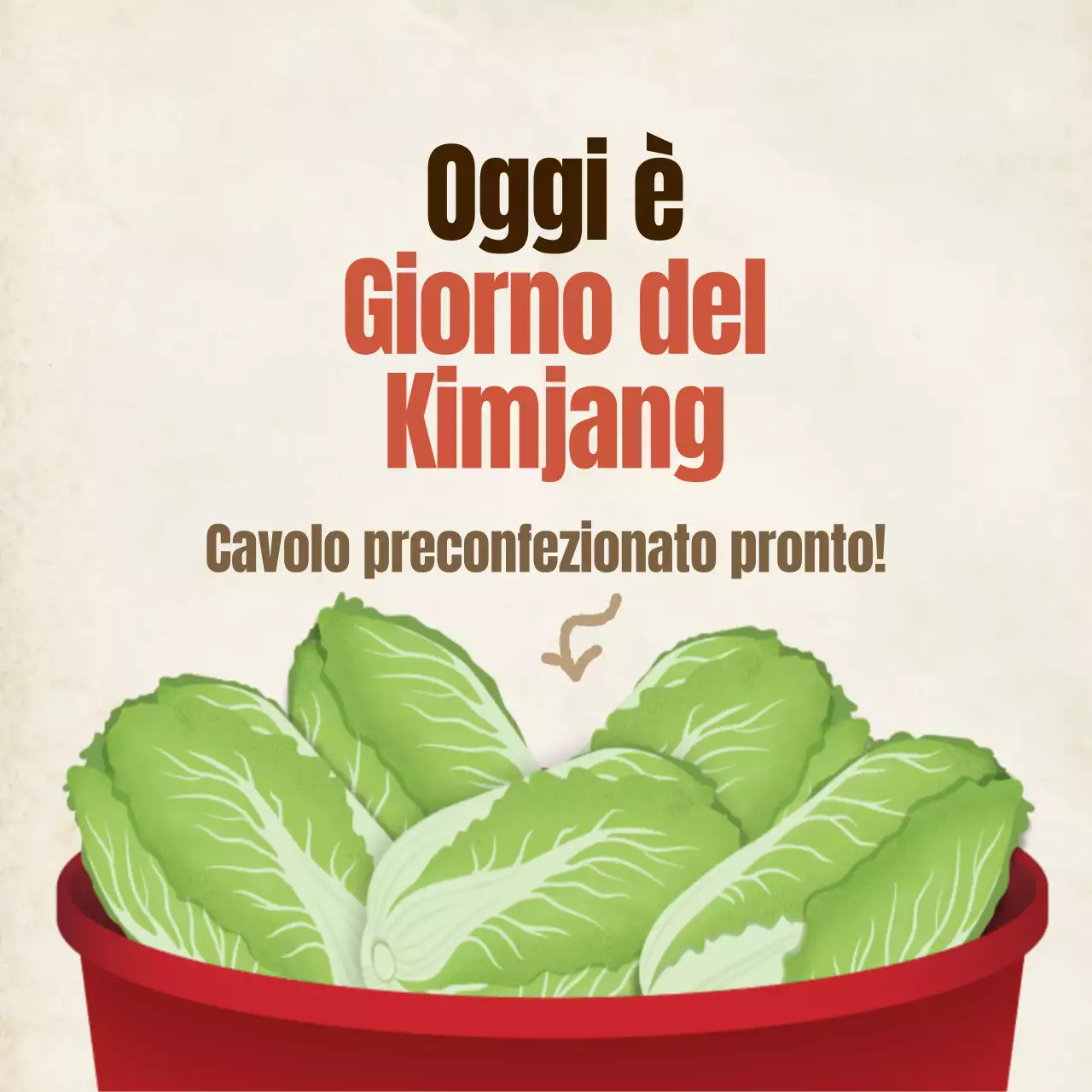 Semplice annuncio di kimchi in avorio