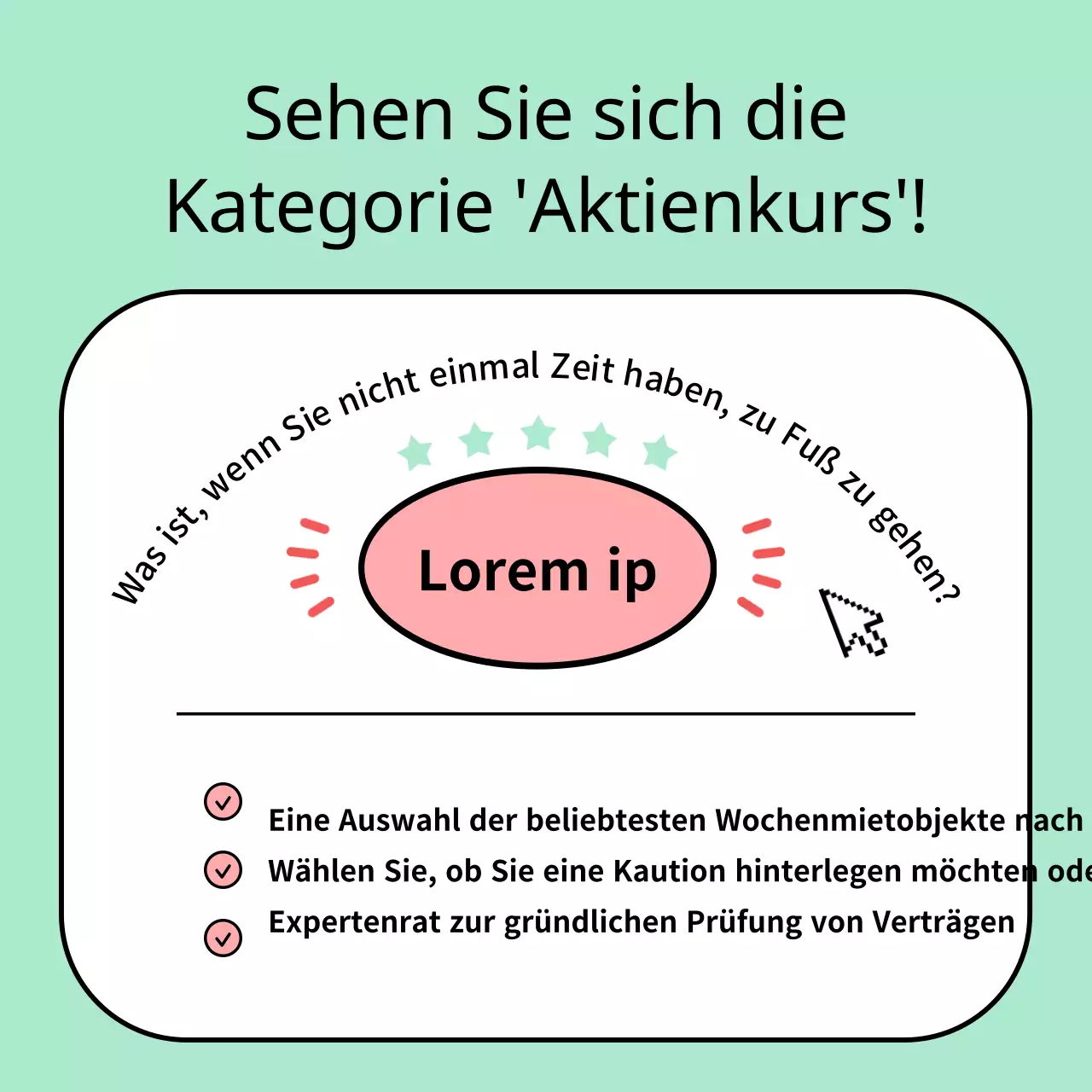 Trendige Immobilienanzeigen in Rot und Mint
