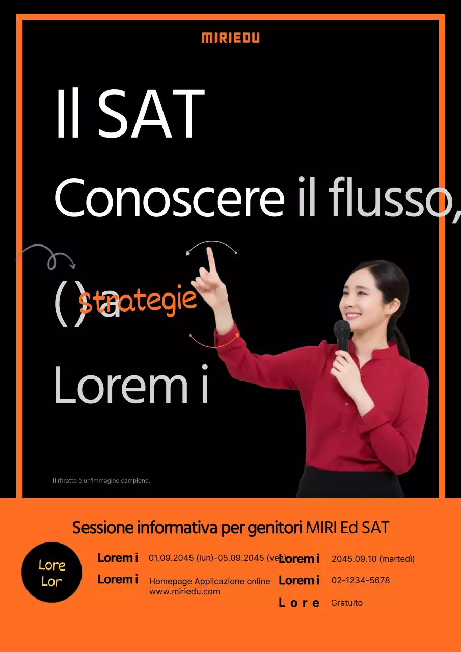 Nero arancio Semplice SATs Sessione informativa per i genitori Evento di reclutamento