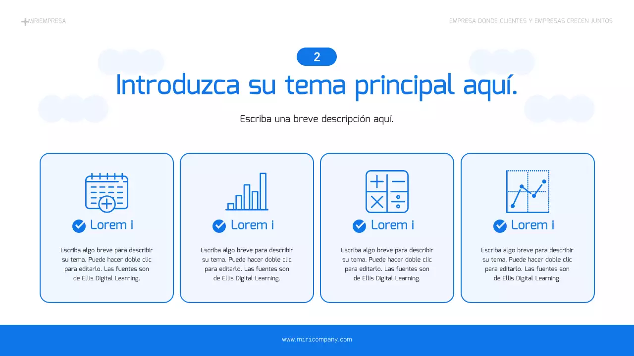 Un sencillo plan de negocios en azul claro y azul