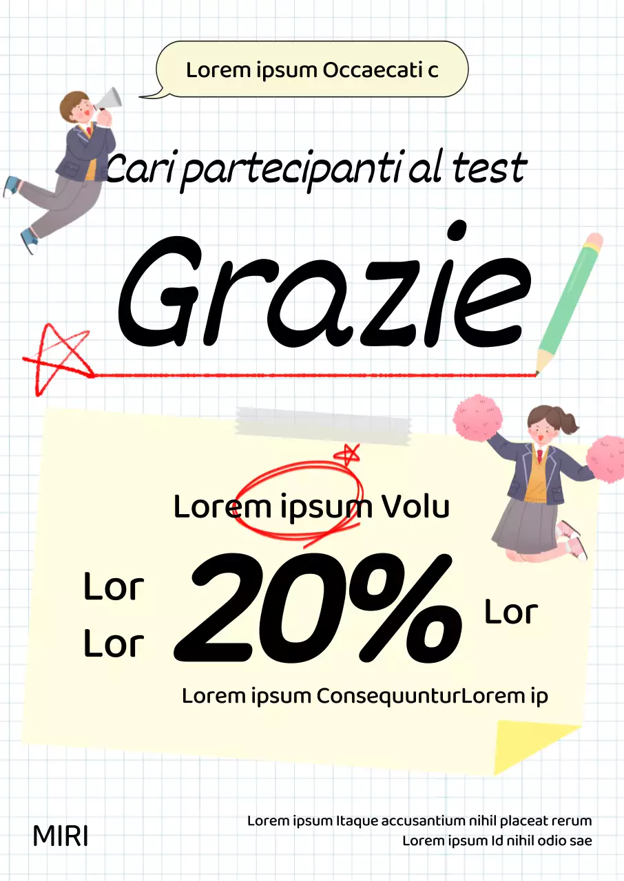 Evento di sconto sulla dermatologia SAT con illustrazioni di studenti delle scuole superiori e concetti di layout per taccuini e agende