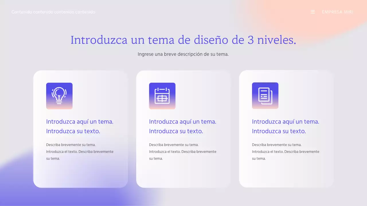 Plantilla de presentación de empresa con degradado violeta