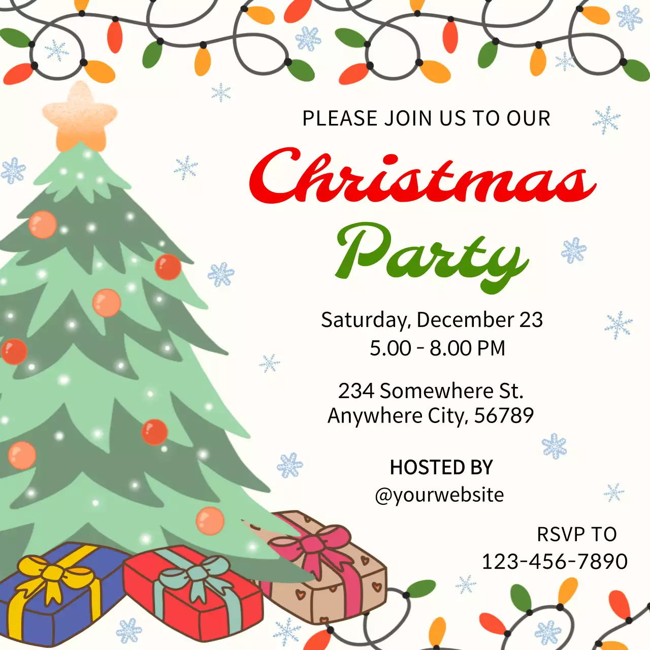 크리스마스 파티 초대 카드 1