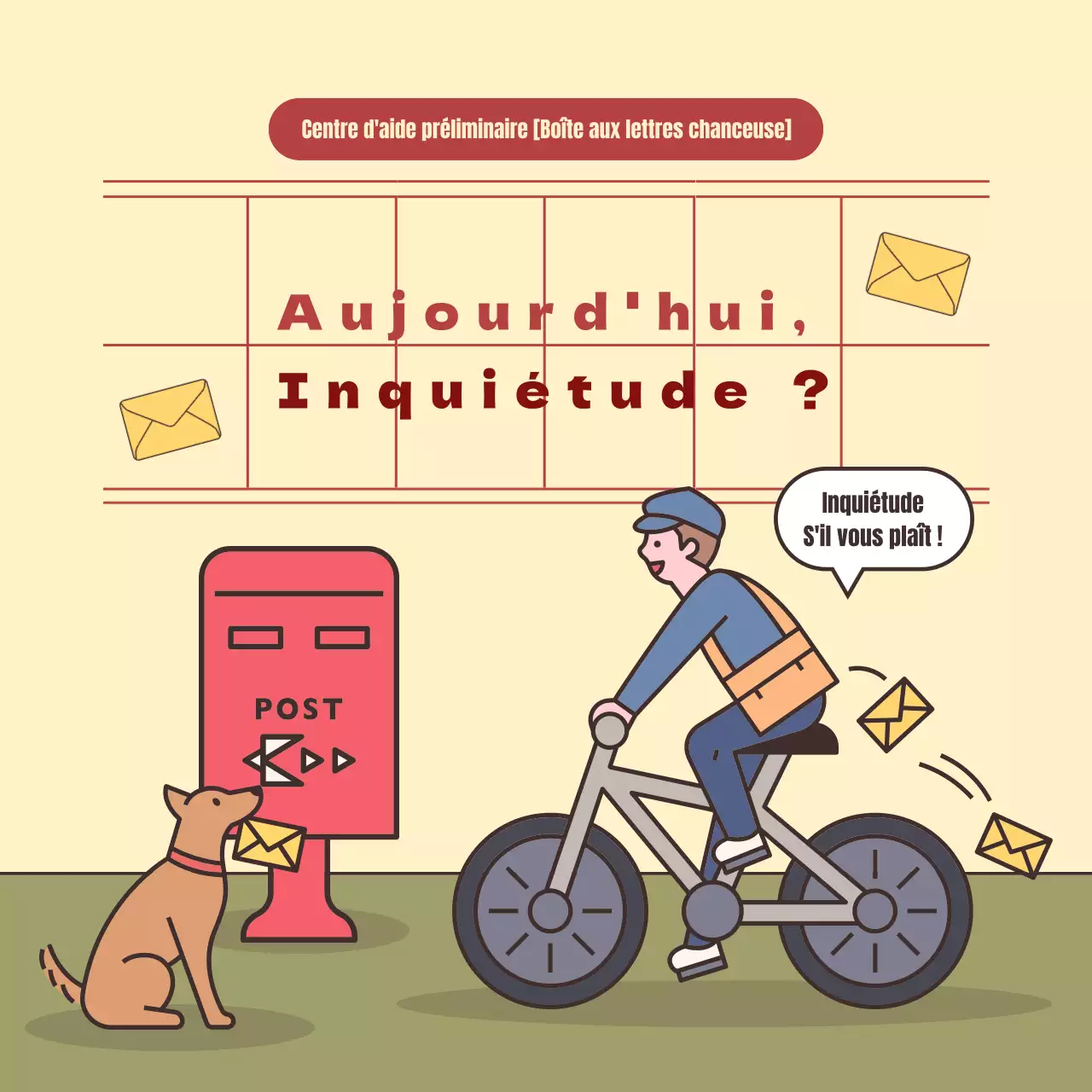 Un simple message de détresse jaune et kaki