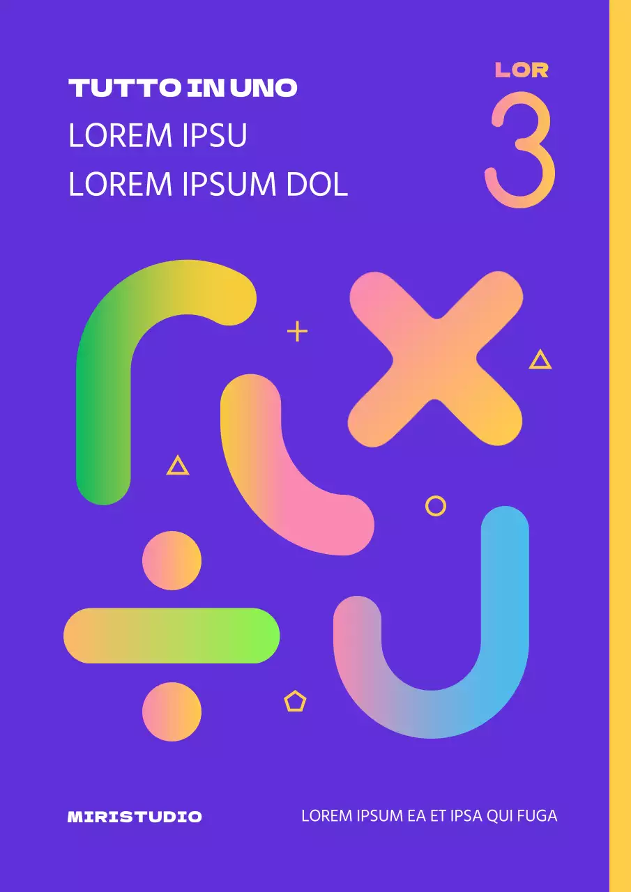 Un tocco di viola e giallo per la copertina di un testo scolastico di matematica