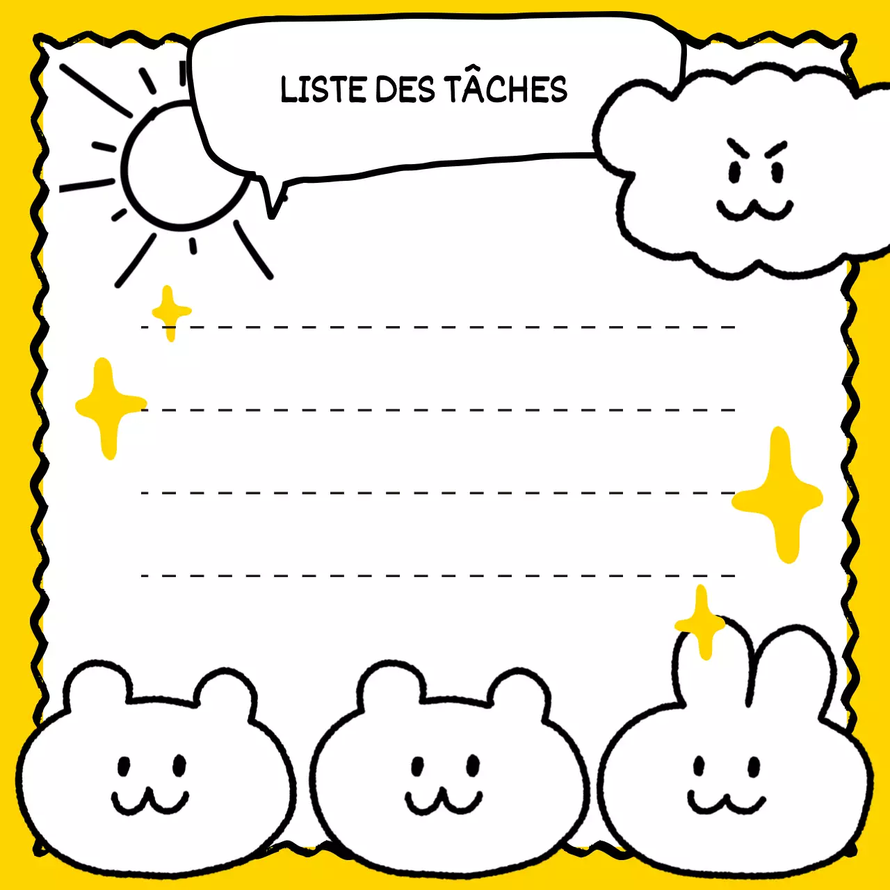 Post-it avec de jolis personnages dessinés à la main