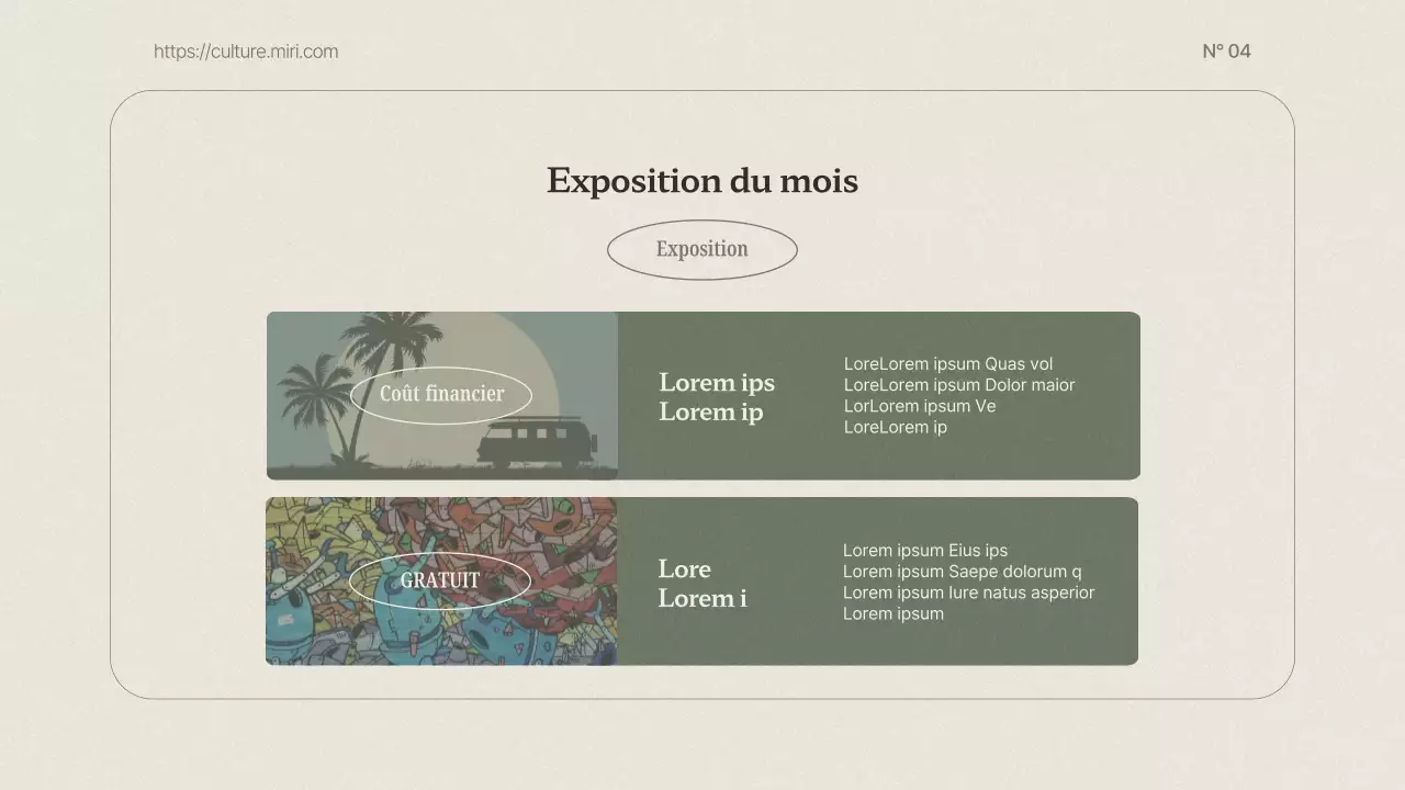 Un guide d'information classique sur le tourisme culturel en beige et kaki