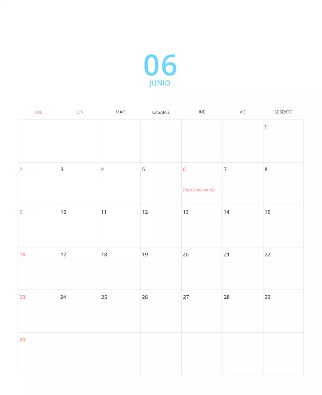 Calendario ilustrado multicolor