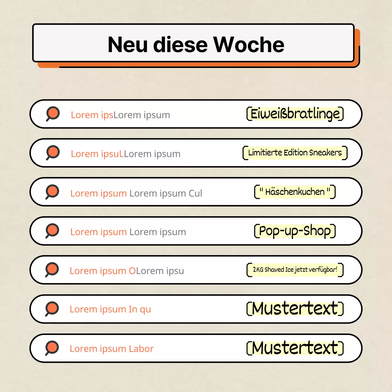 Orange und weiß, modern und sauber, Hervorhebung von Marketinginformationen