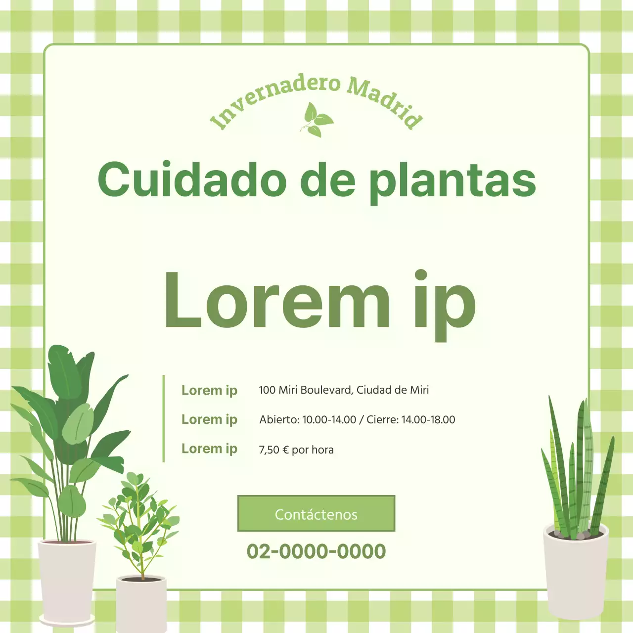 Verde claro fresco y bonito volante de contratación de personal de jardinería V2