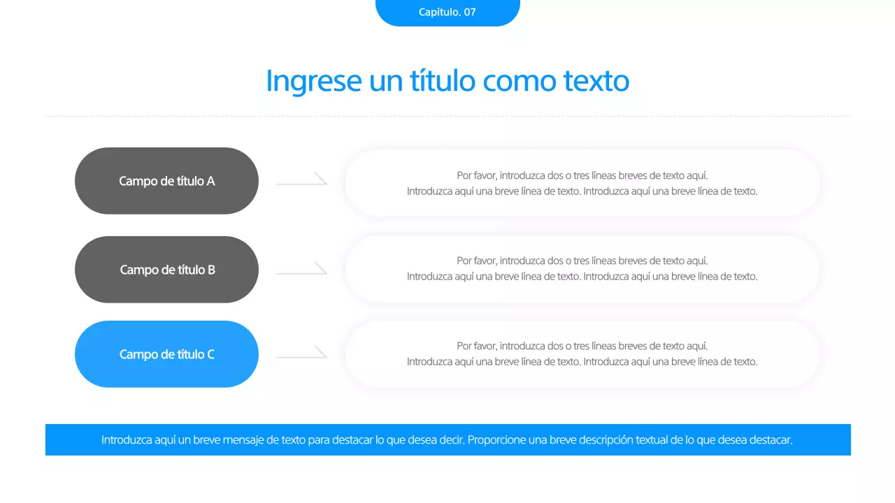 Una sencilla presentación empresarial en blanco y azul