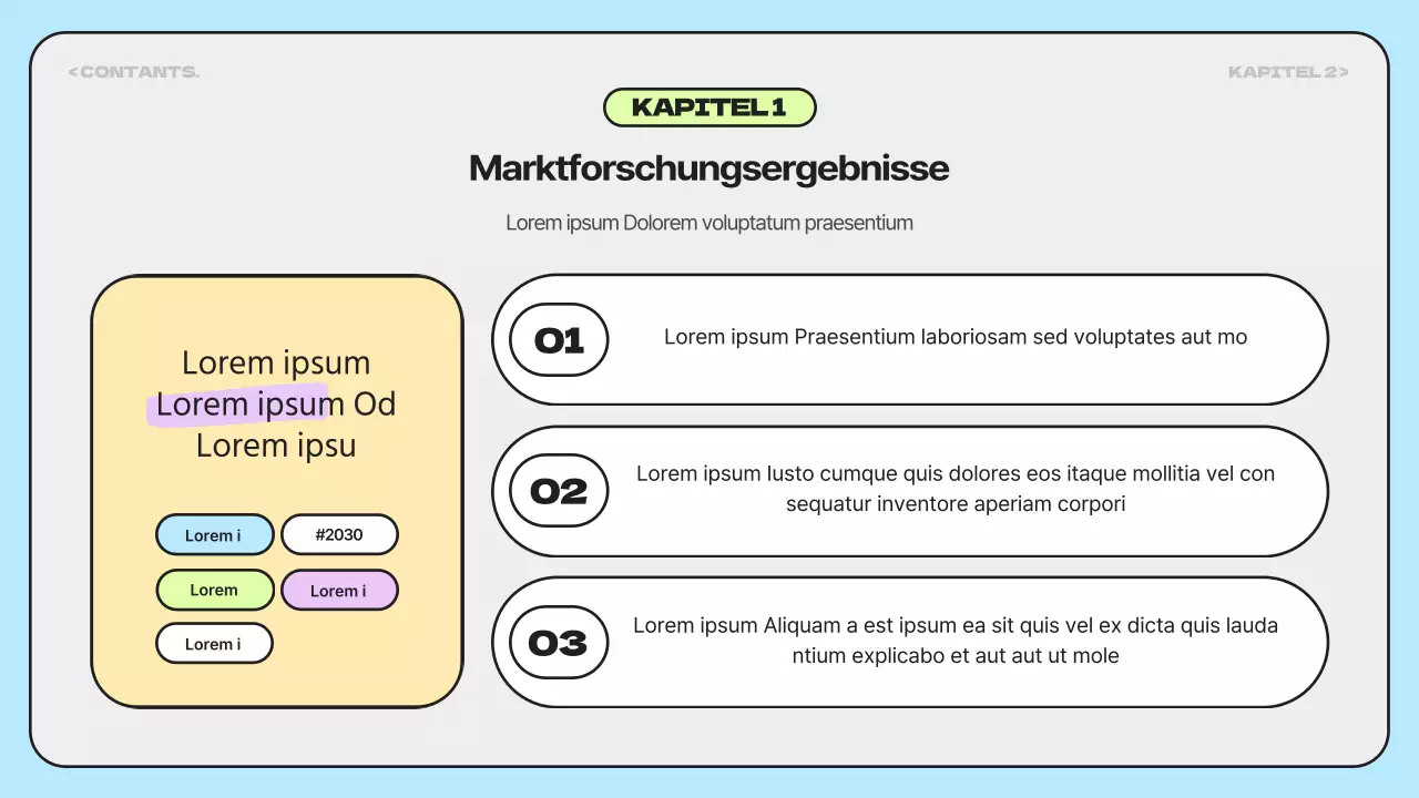 Einfache, regenbogenfarbige Marktforschungsberichte