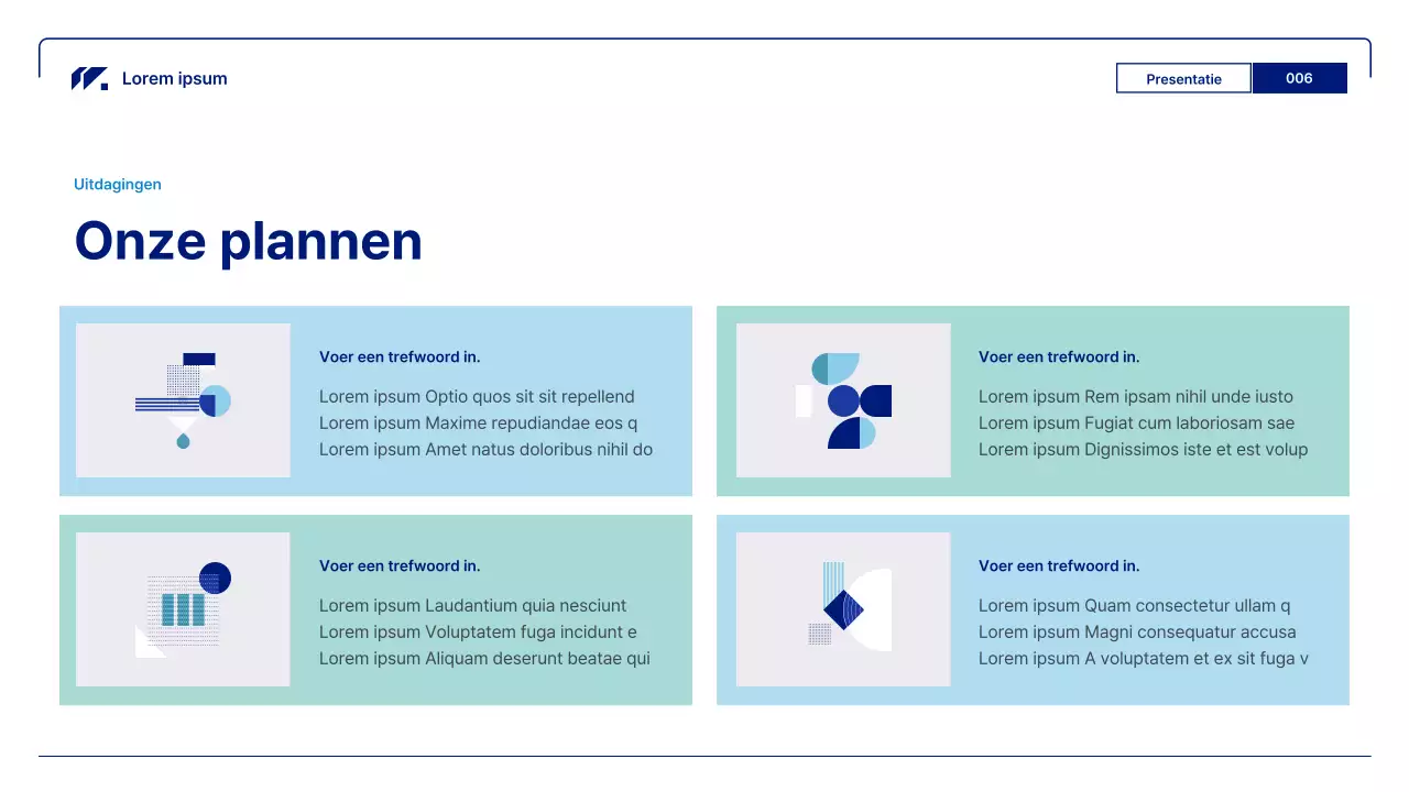 Geometrische zakelijke rapporten in blauw