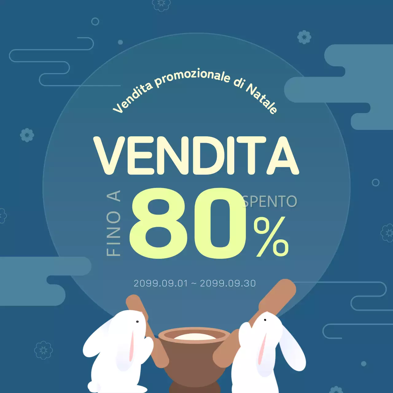 Annuncio Chuseok con motivo tradizionale e accenti chartreuse