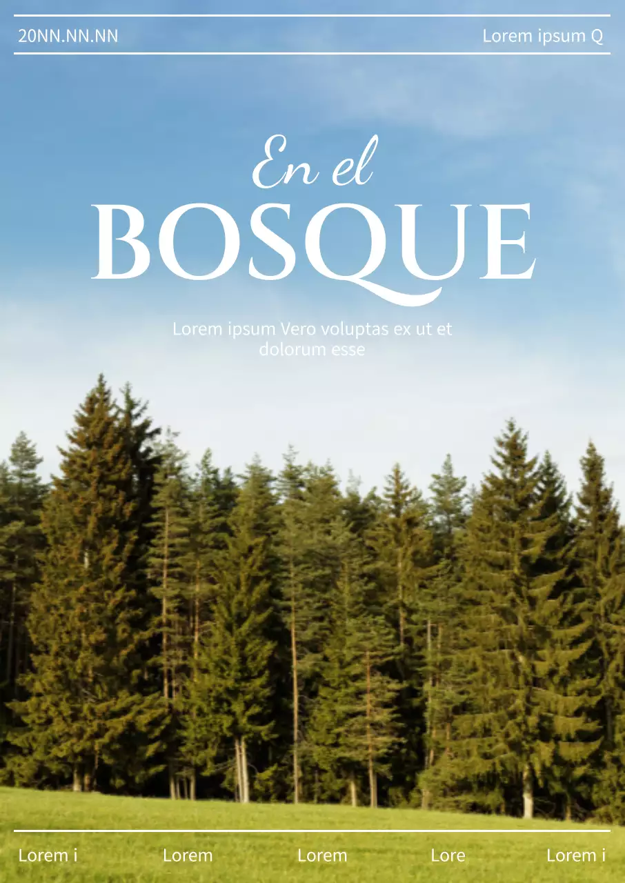 Cartel promocional de una obra de teatro con el título en medio de un fondo de bosque