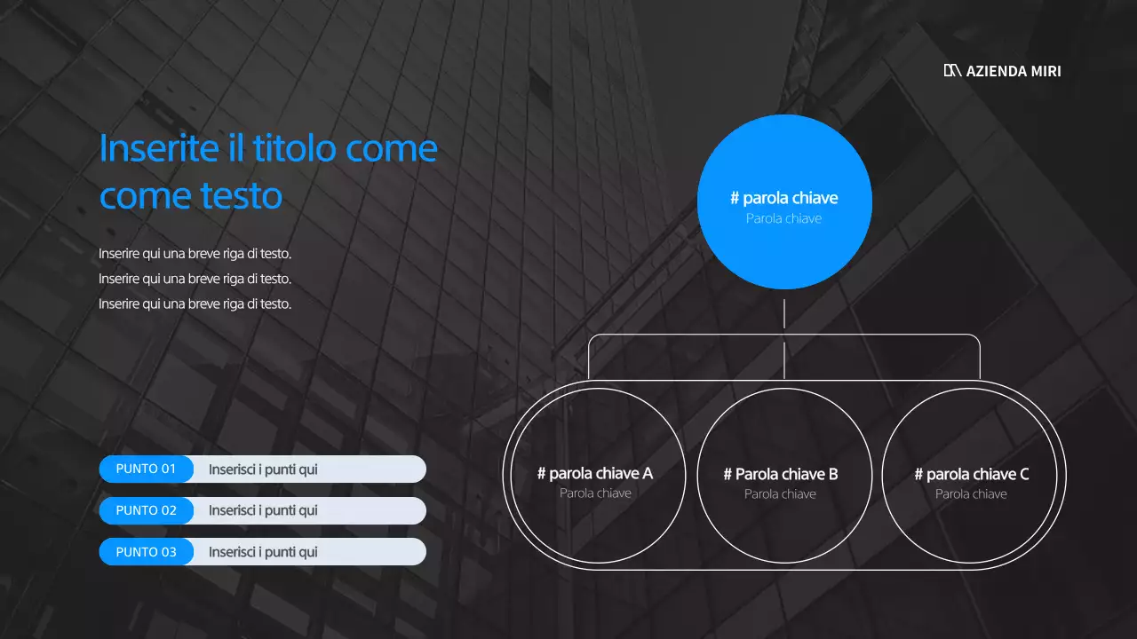 Una semplice presentazione aziendale in bianco e blu