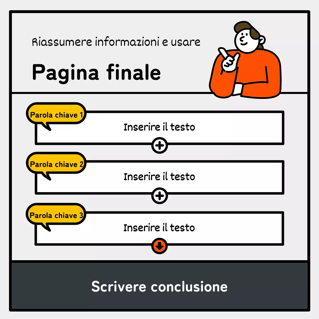 Illustrazione essenziale e simpatica con accenti blu, rossi e gialli