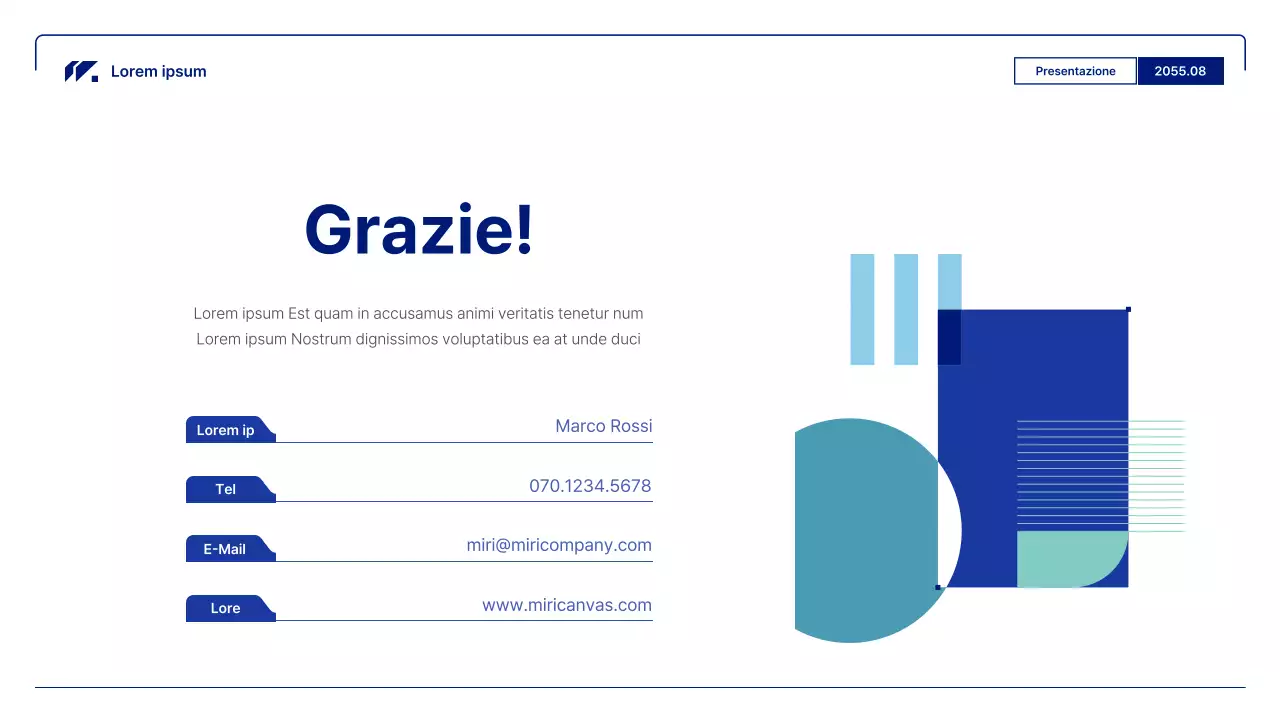 Relazioni aziendali geometriche in blu