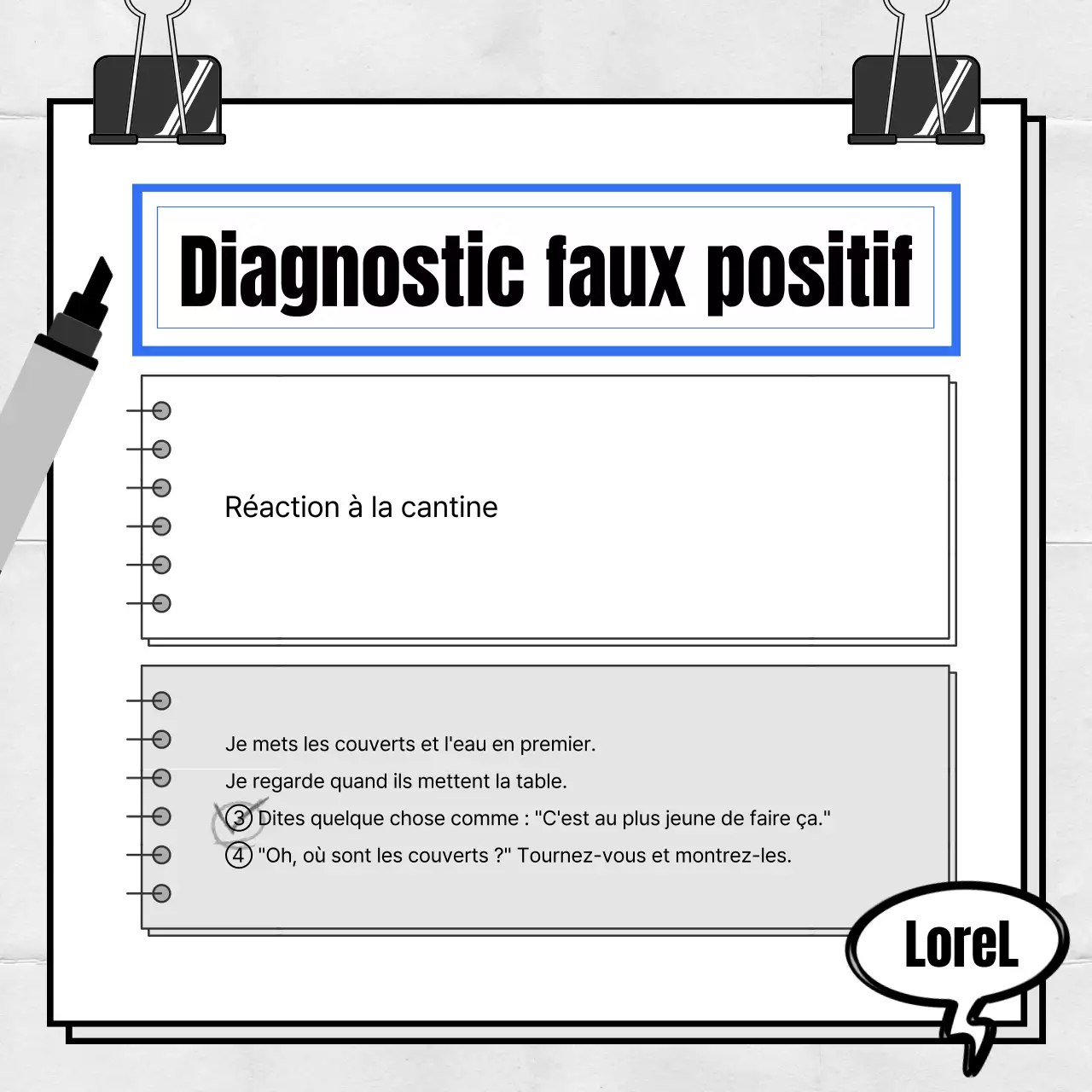 Un simple poste de test diagnostique bleu et blanc à la noix