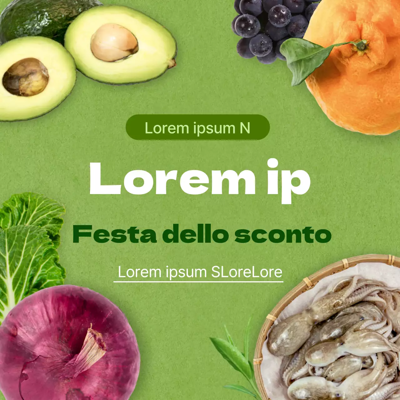 Volantino verde lime sconto evento