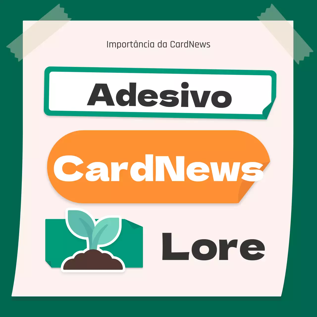 Um bonito conceito de autocolante laranja e verde para o ambiente CardNews