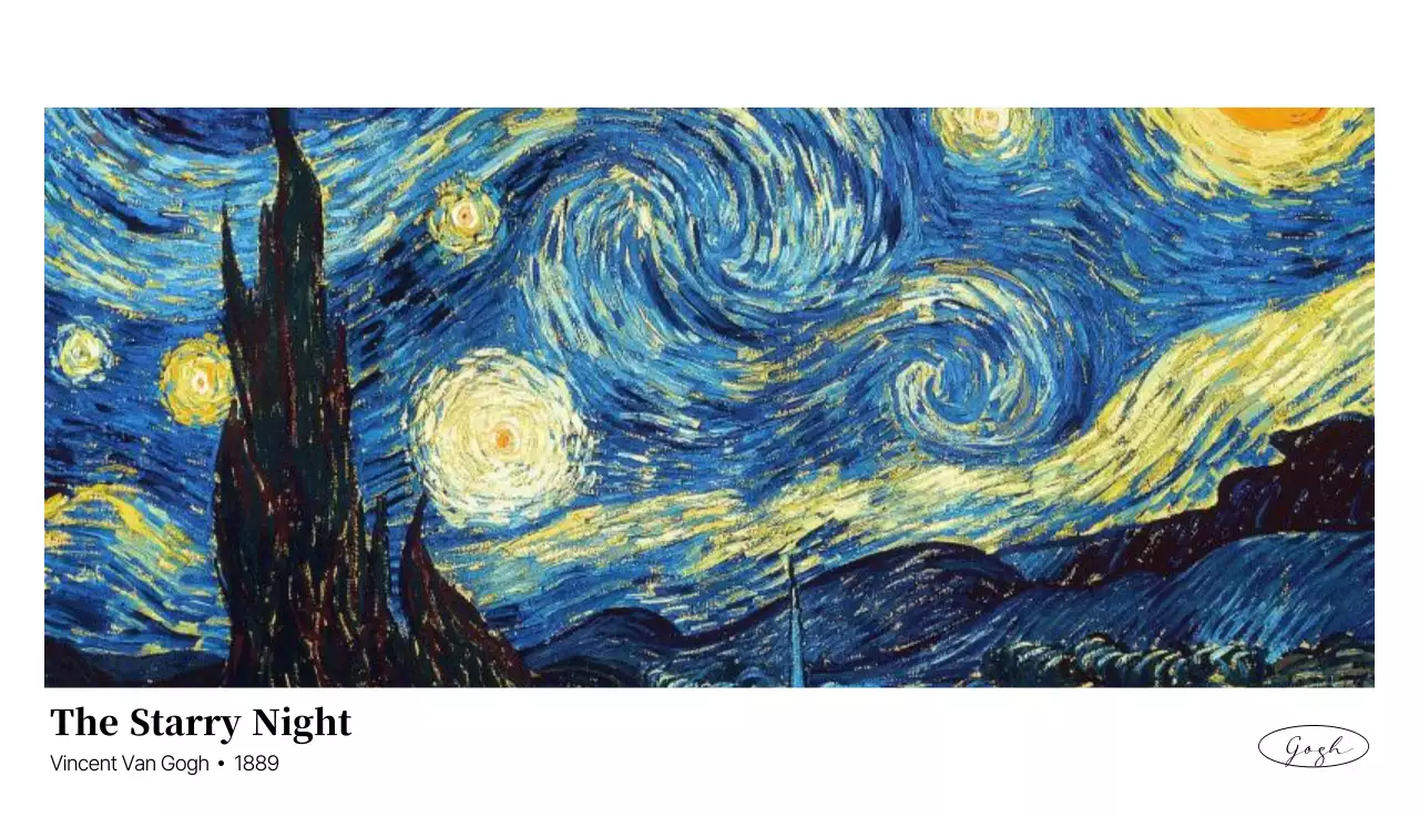 黒とグレーのシンプルでクラシックな名画。