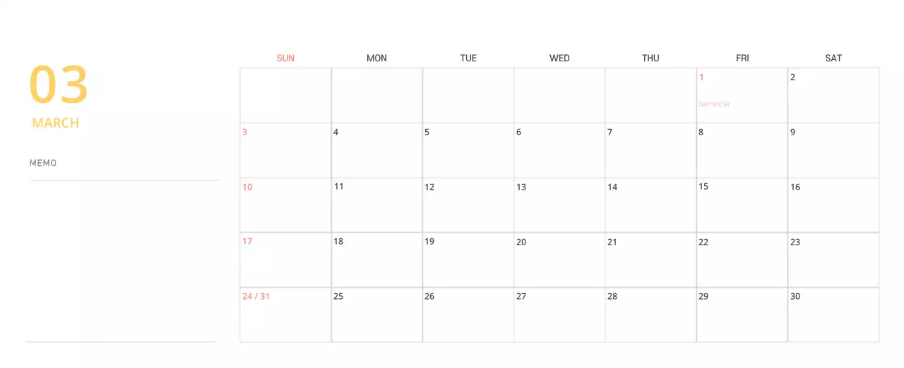 Cute illustration green family themed desk calendar