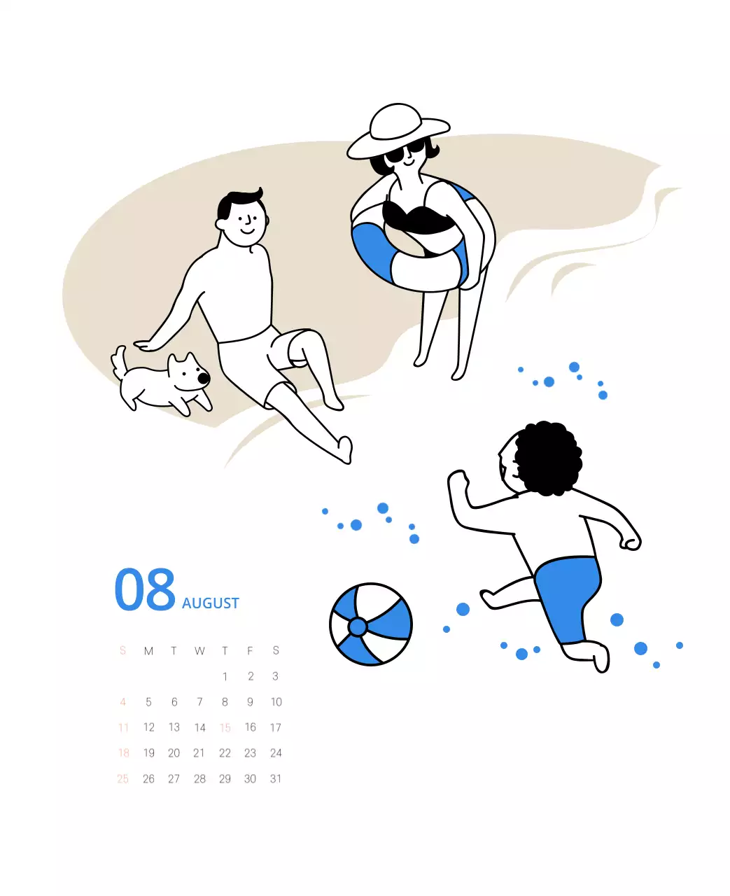 Mehrfarbiger Bildkalender