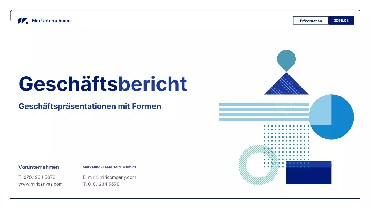 Geometrische Geschäftsberichte in Blau