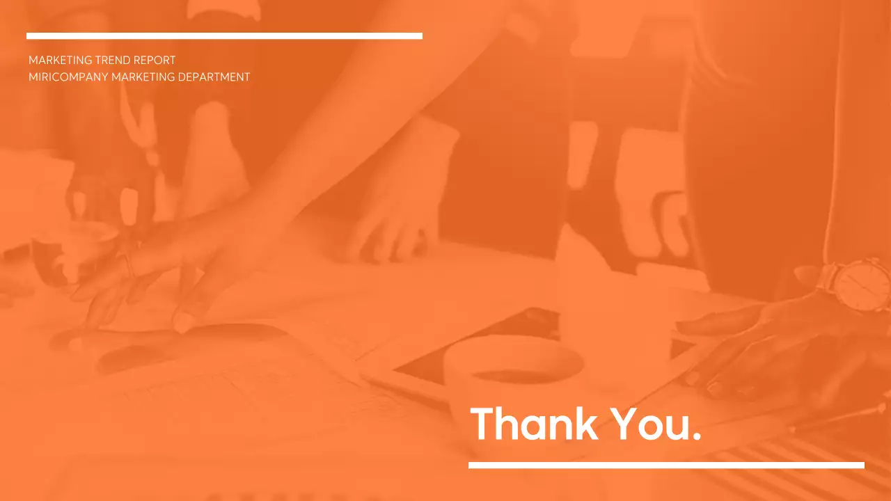 주황색의 모던한 마케팅 트렌드 보고서