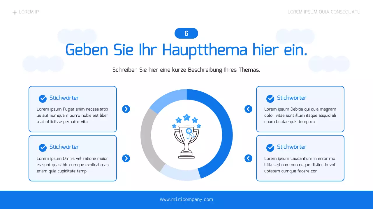 Ein einfacher Geschäftsplan in Hellblau und Blau