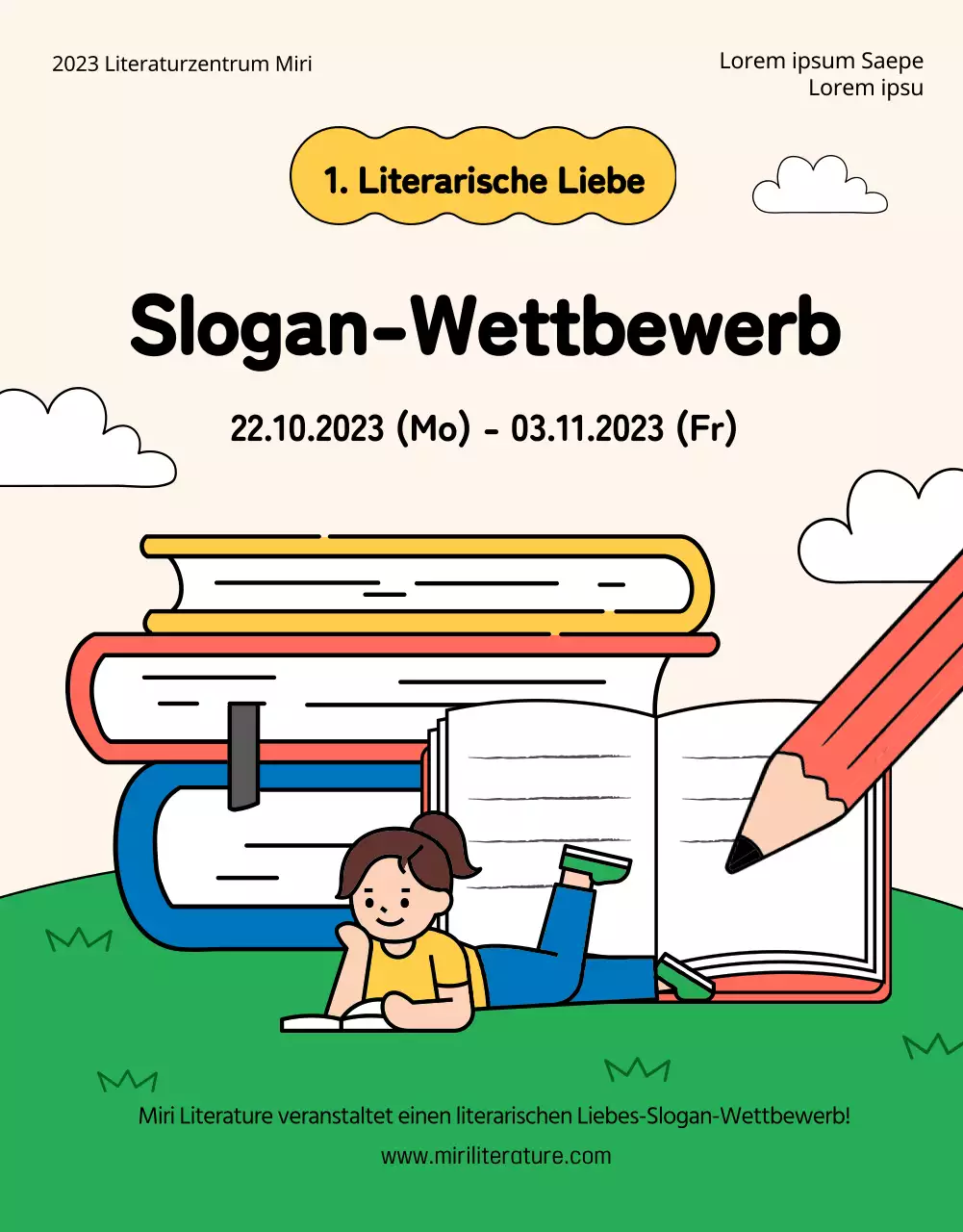 Wettbewerb für grüne und gelbe Buchillustrationen