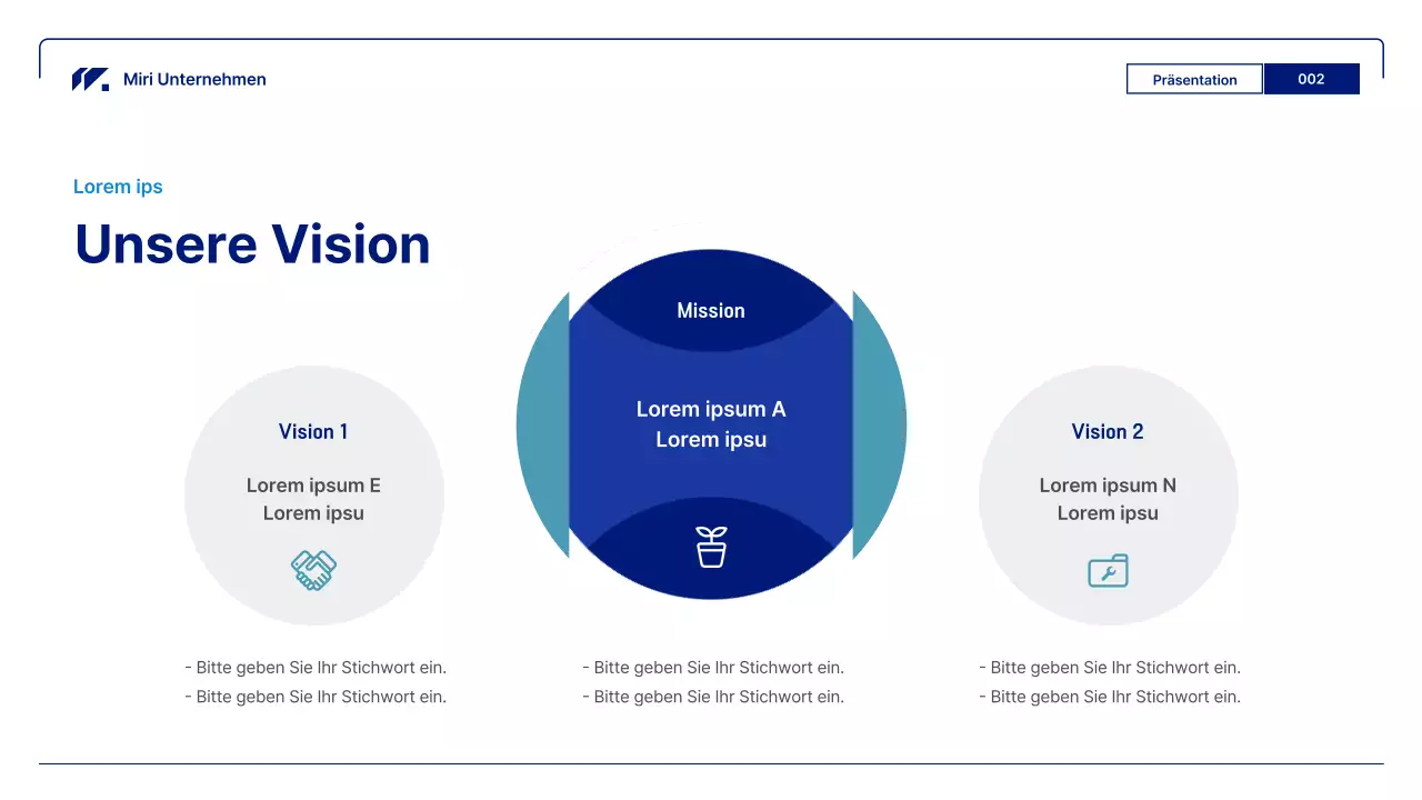 Geometrische Geschäftsberichte in Blau