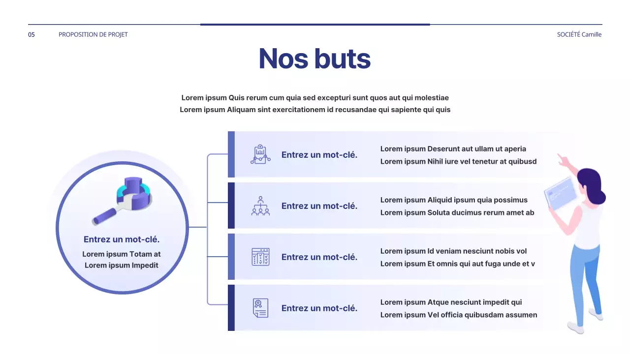 Une proposition de projet simple en bleu