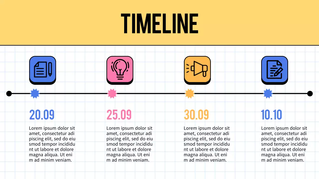 Verbale di marketing di tendenza in giallo e bianco