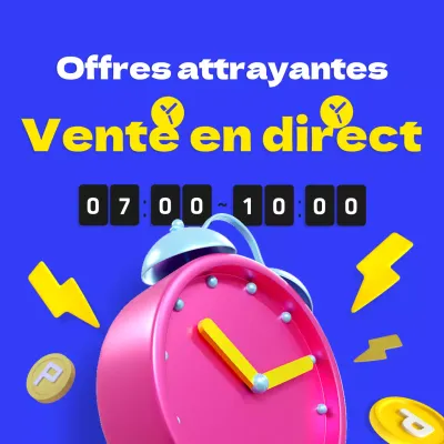 Promouvoir une vente à temps partiel avec une touche de bleu et de jaune