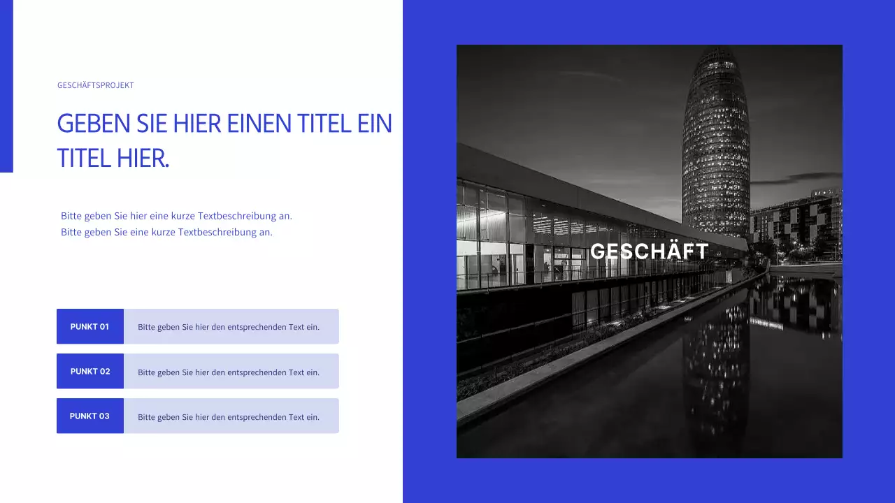 Weiß und Blau für einen klaren Business-Look