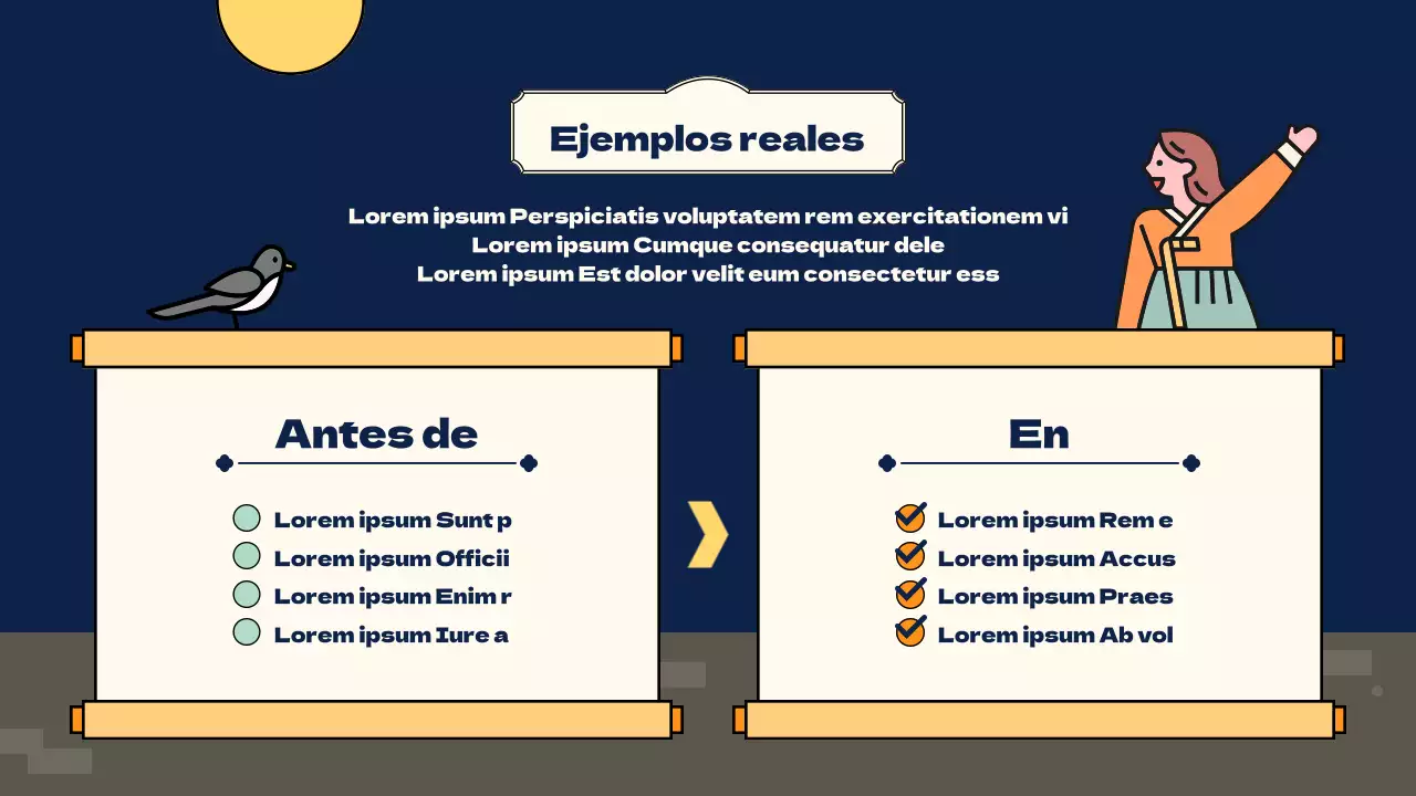 Presentamos el concepto del colorido y simpático ambiente de las ilustraciones de Obon