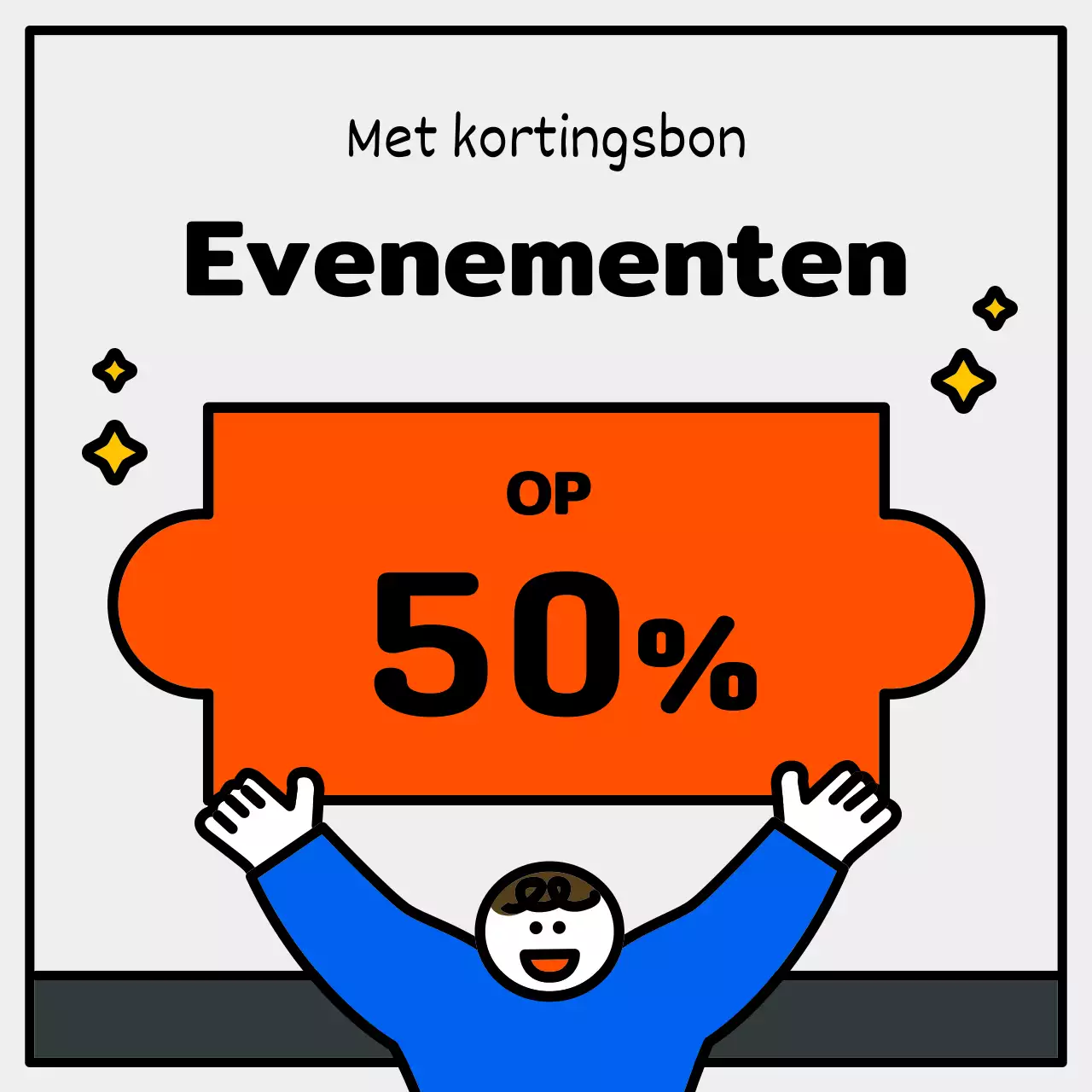 Basic en schattige illustratie met blauwe, rode en gele accenten