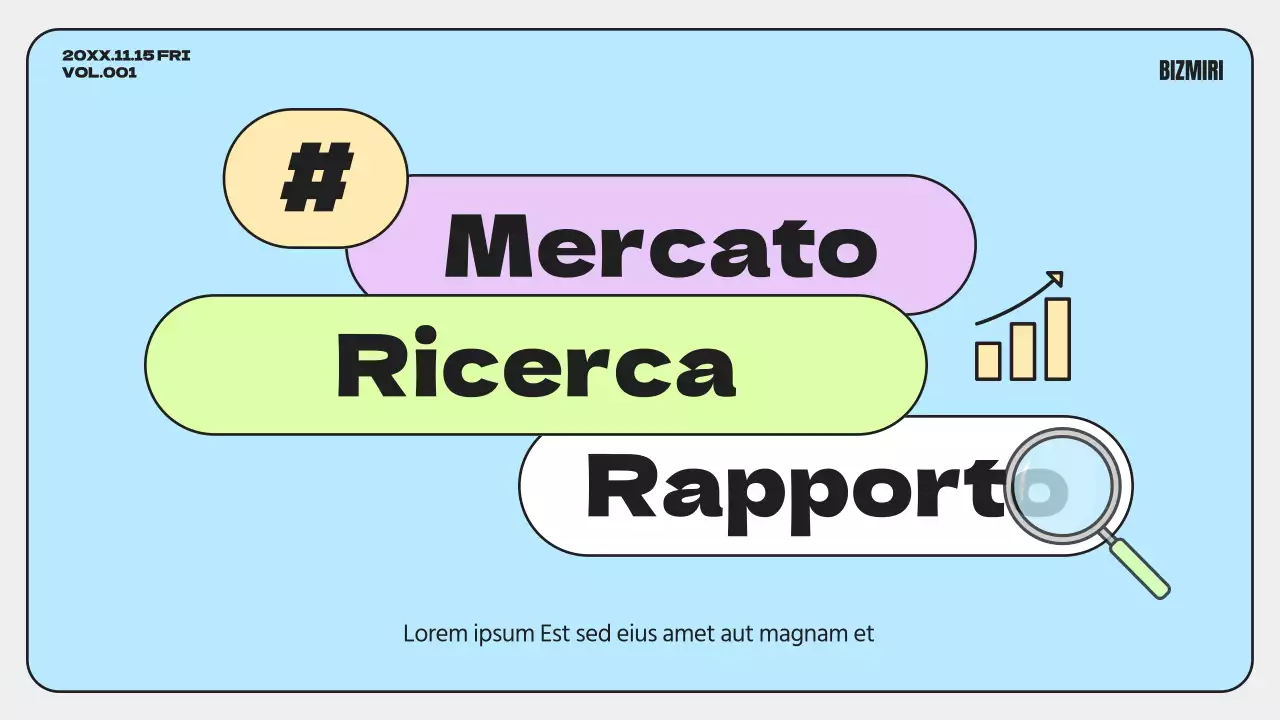Rapporti di ricerca di mercato semplici e colorati come l'arcobaleno
