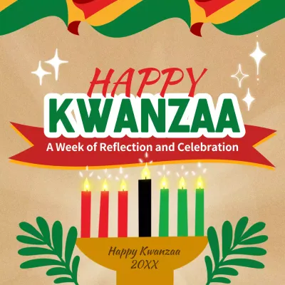 Beige Traditional Kwanzaa Invitation Social Media Post