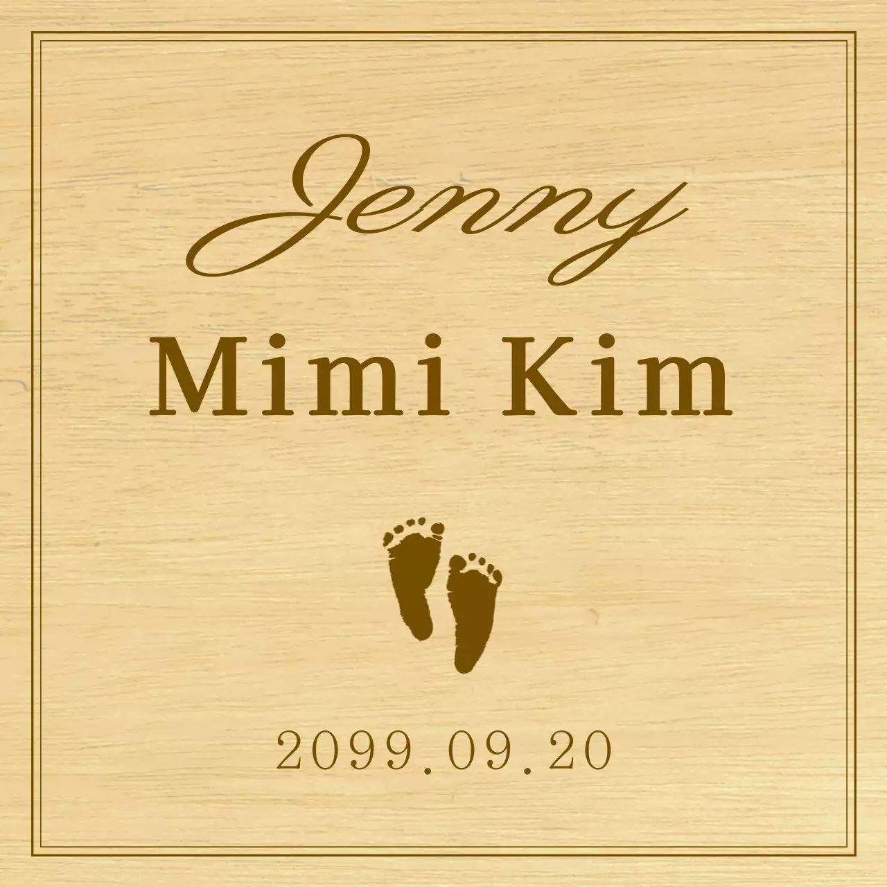 Une simple plaque souvenir en bois avec texte et illustrations pour célébrer le premier anniversaire de votre bébé.